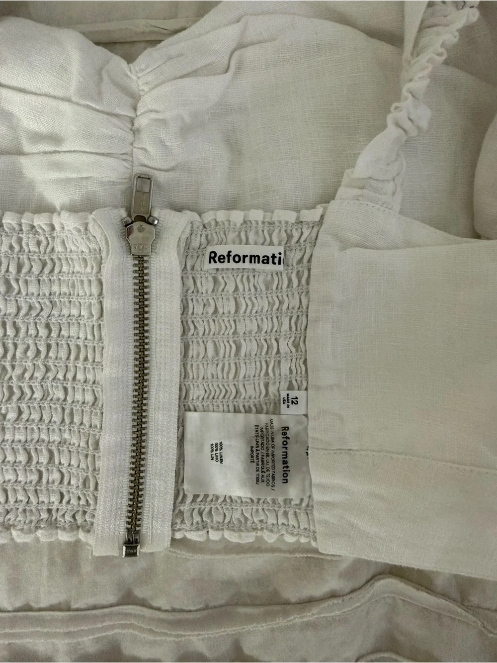 Reformation Pam Linen Two Piece Set in White
